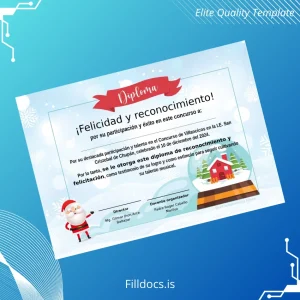 Fillable Peru I.E. San Cristobal de Chupán Recognition Diploma Template Template Preview - FillDocs