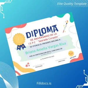Fillable Peru I.E.P.C. _Sagrado Corazón_ Diploma Template Template Preview - FillDocs