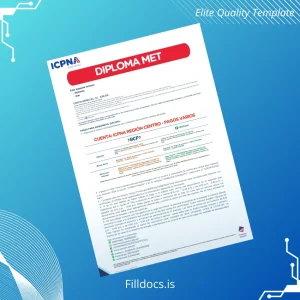 Fillable Peru ICPNA REGION CENTRO High School Diploma Template Template Preview - FillDocs