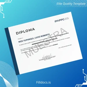 Fillable Peru Institute of Public Affairs, Politics, and Government Diploma in High Specialization in Public Administration and Management Template Template Preview - FillDocs