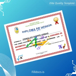 Fillable Peru Jepps N° 60522 Diploma of Honor Template Template Preview - FillDocs
