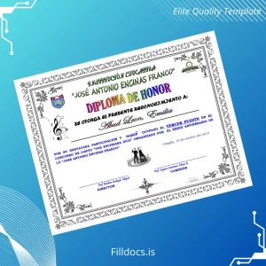 Fillable Peru Jose Antonio Encinas Franco Honor Diploma Template Template Preview - FillDocs