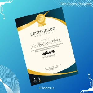 Fillable Peru Luis Alberto Sánchez Municipal Mixology Diploma Template Preview - FillDocs