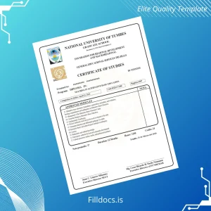 Fillable Peru National University of Tumbes Diploma in Teaching in Alternative Basic Education Template Template Preview - FillDocs