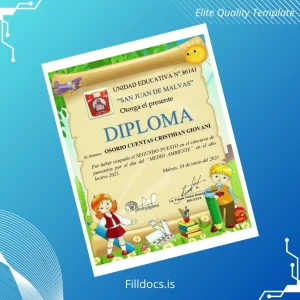 Fillable Peru San Juan de Malvas Diploma Template Template Preview - FillDocs