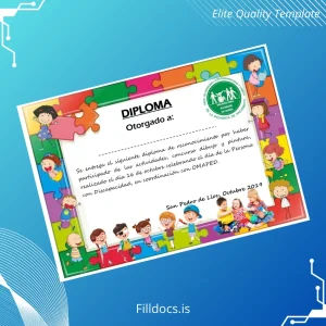 Fillable Peru San Pedro de Lloc Diploma Template Template Preview - FillDocs