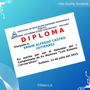 Fillable Peru Sullana Diploma Template Template Preview - FillDocs