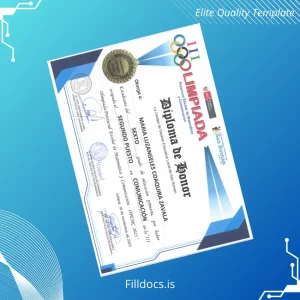 Fillable Peru Unidad de Gestión Educativa Local de San Román Diploma de Honor Template Template Preview - FillDocs