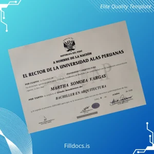 Fillable Peru Universidad Alas Peruanas Bachelor of Architecture Template Template Preview - FillDocs