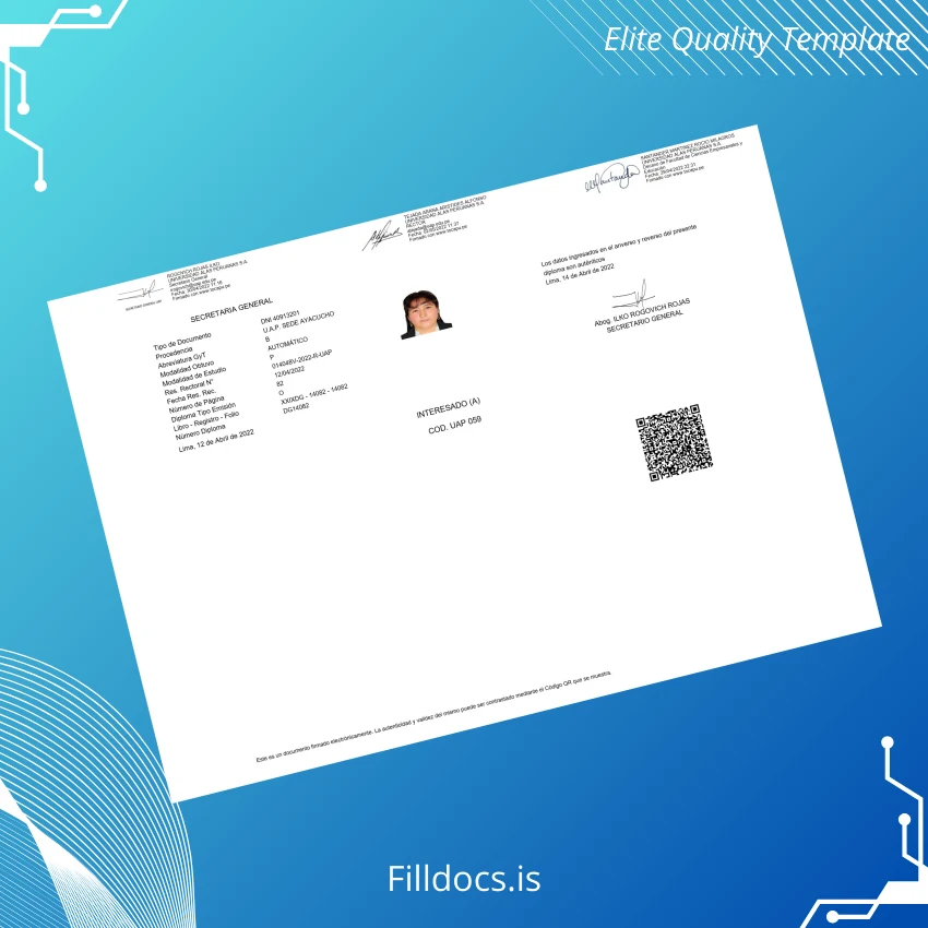 Fillable Peru Universidad Alas Peruanas Bachelor of Science in Accounting and Finance Degree Certificate page 2 Page Preview - FillDocs