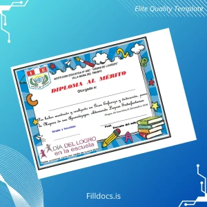Fillable Peru Virgen de Lourdes School Diploma for Merit Template Preview - FillDocs