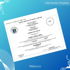 Fillable Philippines Caraga National High School High School Diploma Template Preview - FillDocs