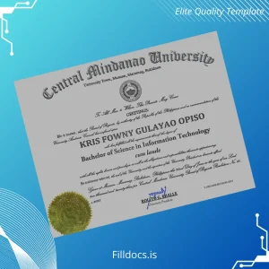 Fillable Philippines Central Mindanao University Bachelor of Science in Information Technology Template Template Preview - FillDocs