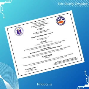 Fillable Philippines Gamay National High School High School Diploma Template Preview - FillDocs