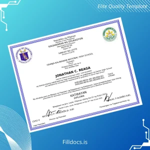Fillable Philippines Granja-Kalinawan National High School Senior High School Diploma Template Preview - FillDocs