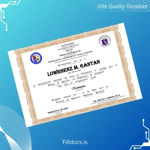 Fillable Philippines Mabalacat Community High School High School Diploma Template Preview - FillDocs