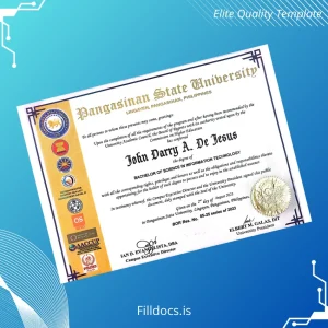Fillable Philippines Pangasinan State University Bachelor of Science in Information Technology Template Template Preview - FillDocs