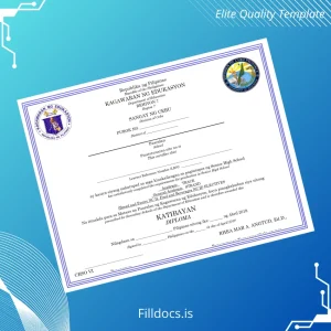 Fillable Philippines Sangay ng Cebu Senior High Diploma Template Preview - FillDocs