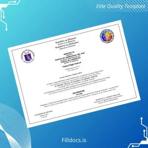 Fillable Philippines Tubod High School High School Diploma Template Preview - FillDocs