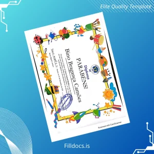 Fillable Portugal Escolinha Madina Diploma Template Template Preview - FillDocs