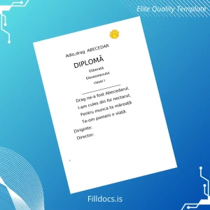 Fillable Romania Abecedar Class I Diploma Template Template Preview - FillDocs