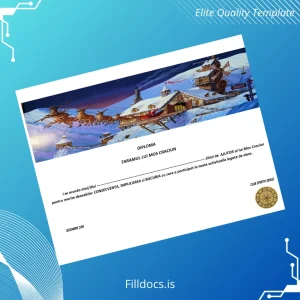 Fillable Romania Club Sportiv Zodiac Christmas Helper Diploma Template Preview - FillDocs