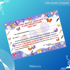 Fillable Romania Diploma for Graduating Kindergarten Template Template Preview - FillDocs