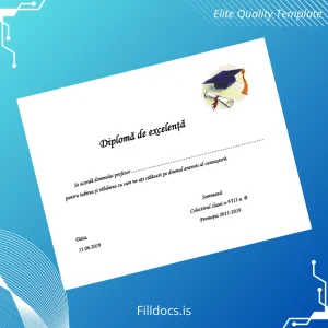 Fillable Romania Diploma of Excellence for Professor Template Template Preview - FillDocs
