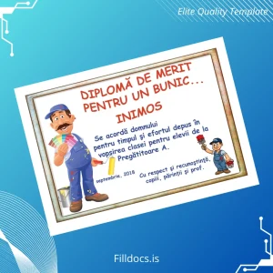 Fillable Romania Diploma of Merit Template Template Preview - FillDocs
