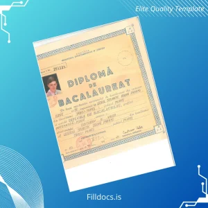 Fillable Romania Liceul Teoretic Bolyai Farkas Bacalaureat Diploma Template Template Preview - FillDocs