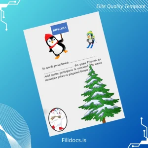 Fillable Romania Pinguin Diploma Template Template Preview - FillDocs
