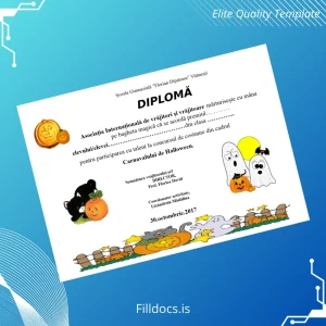Fillable Romania Scoala Gimnaziala _Florian Ditulesa_ Halloween Diploma Template Template Preview - FillDocs