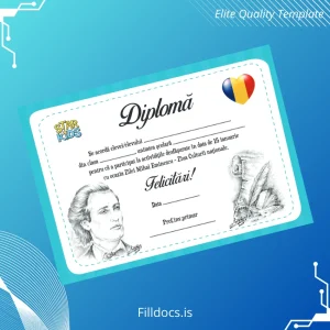 Fillable Romania Star Kids Diploma Template Template Preview - FillDocs