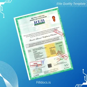 Fillable Rwanda Rwanda Education Board Rwanda Advanced Certificate of Education Template Preview - FillDocs
