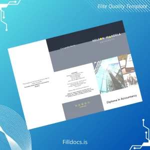 Fillable South Africa Nelson Mandela University Diploma in Accountancy Template Template Preview - FillDocs