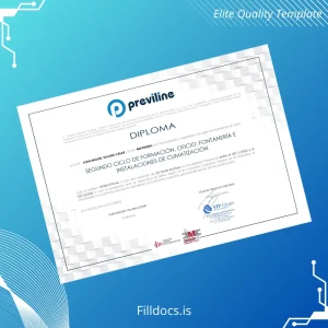 Fillable Spain Aqua Solution Diploma in Plumbing and Air Conditioning Template Template Preview - FillDocs