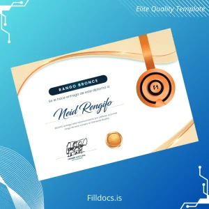 Fillable Spain Bioliffe Bronze Rank Diploma Template Template Preview - FillDocs