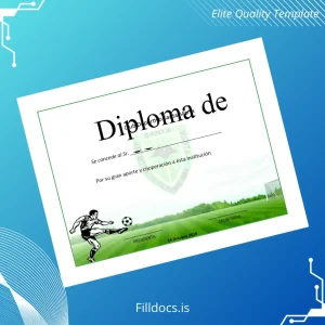 Fillable Spain Club Deportivo Santa Marta Honor Diploma Template Preview - FillDocs