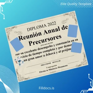 Fillable Spain Congregation Regular Precursor Certificate Template Template Preview - FillDocs