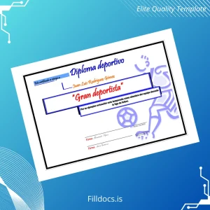 Fillable Spain Diploma Certificate in Sports Template Preview - FillDocs