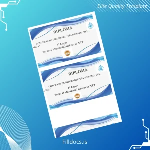 Fillable Spain Diploma for World Water Day Drawing Contest Template Template Preview - FillDocs