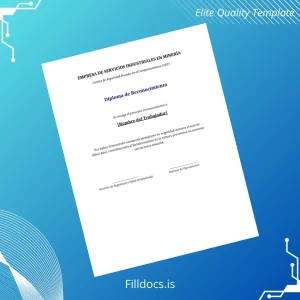 Fillable Spain Diploma in Recognition Template Template Preview - FillDocs