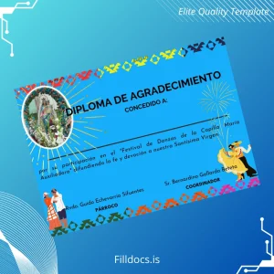 Fillable Spain Diploma of Appreciation Template Template Preview - FillDocs