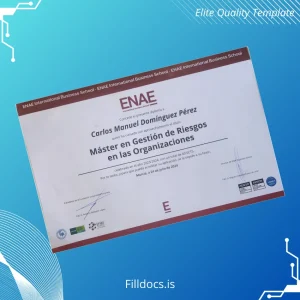 Fillable Spain ENAE International Business School Master in Risk Management in Organizations Template Template Preview - FillDocs