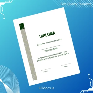 Fillable Spain Education General Basic Diploma Template Template Preview - FillDocs