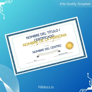Fillable Spain Educational Center Completion Certificate Template Template Preview - FillDocs