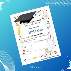 Fillable Spain Educational Diploma Template Template Preview - FillDocs