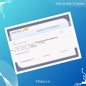 Fillable Spain Employment for All S.L. Diploma in Occupational Risk Prevention 50 Hours Certificate Template Preview - FillDocs