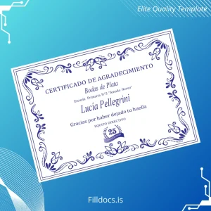 Fillable Spain Escuela Primaria N°3 Amado Nervo Certificate of Appreciation Template Template Preview - FillDocs