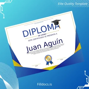 Fillable Spain Graduation Diploma Template Template Preview - FillDocs